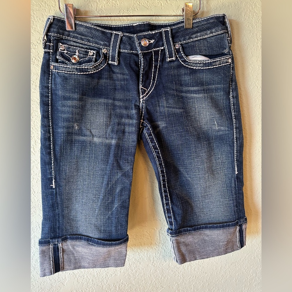 True religion bermuda shorts rhinestone pockets